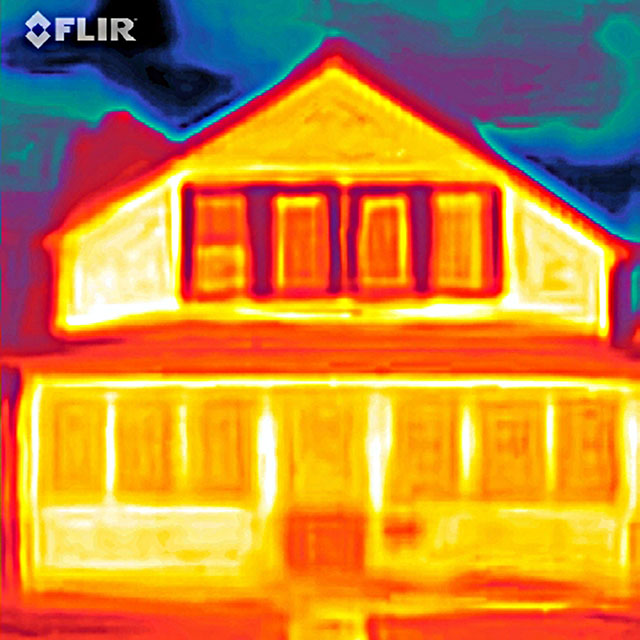 Infrared photograph of a house